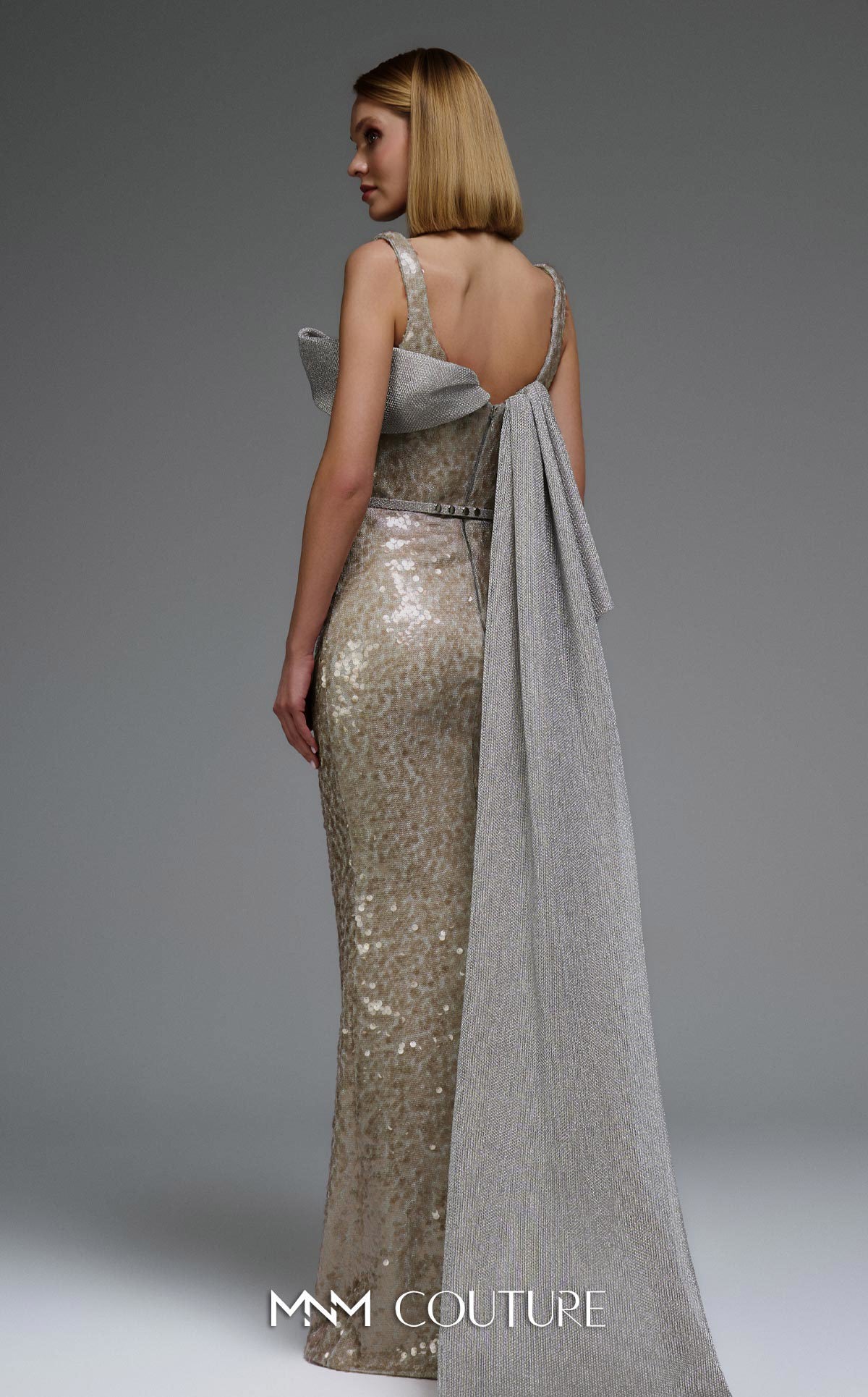 Prom Dresses Long Formal Sequin Cape Prom Dress MNM Couture E0108 Gold