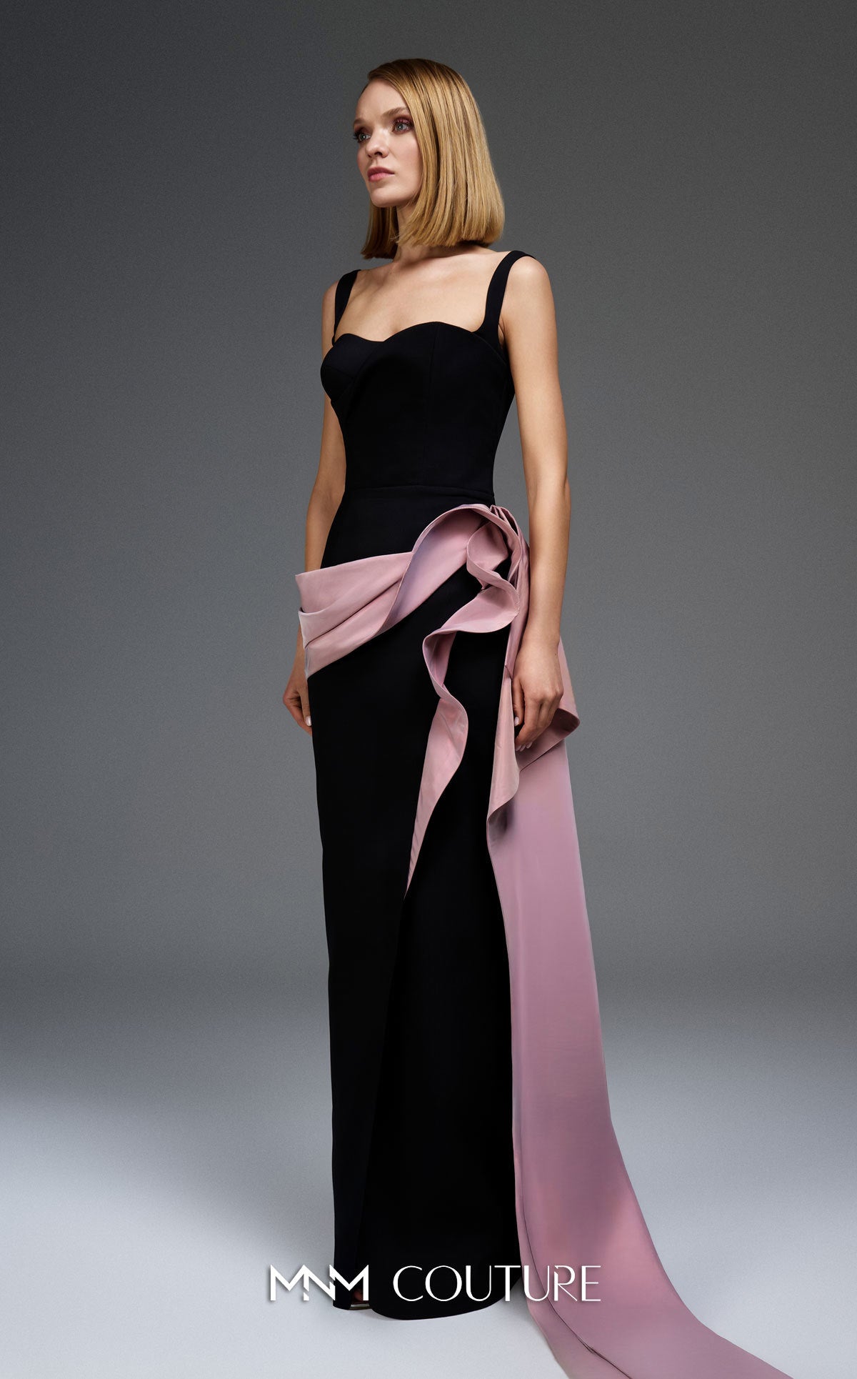Prom Dresses Long Formal Fitted Prom Dress MNM Couture E0117 Black/Pink