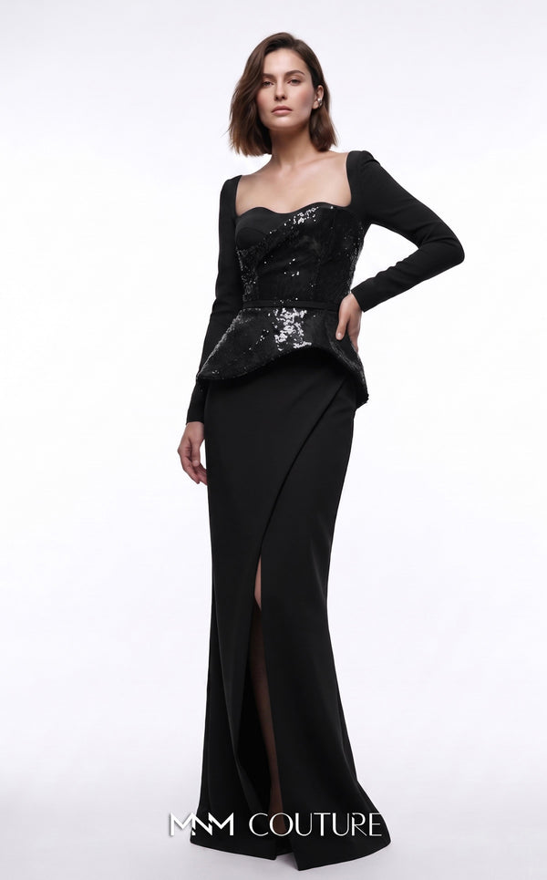 Sweetheart Floor-Length Sequin Formal Sheath MNM Couture E0141