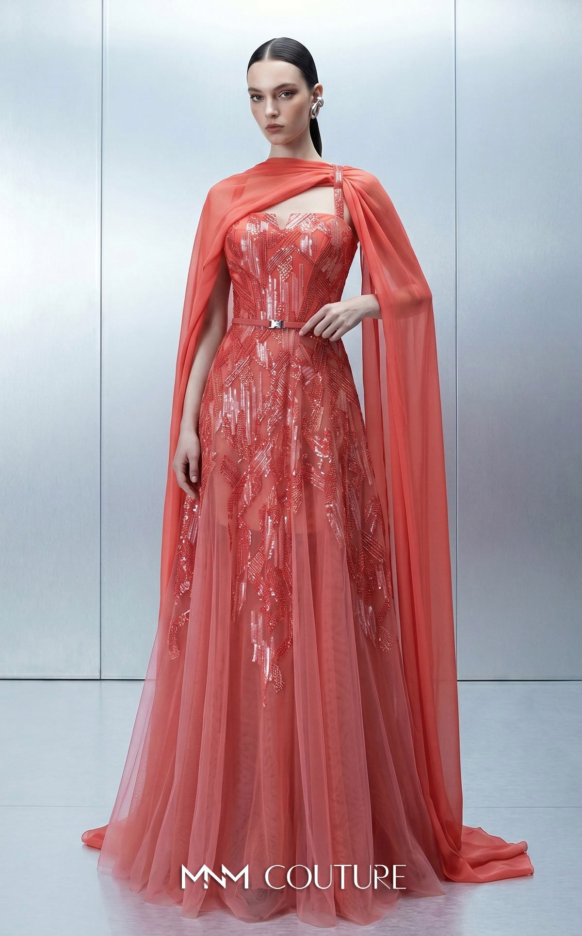 Sweetheart Floor-Length Chiffon Occasion A-Line MNM Couture E0171