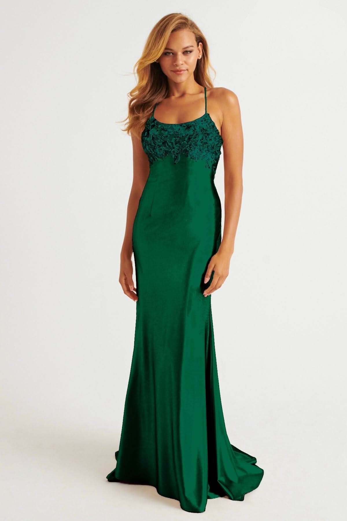 Prom Dresses Fitted Long Formal Prom Dress Dark Emerald