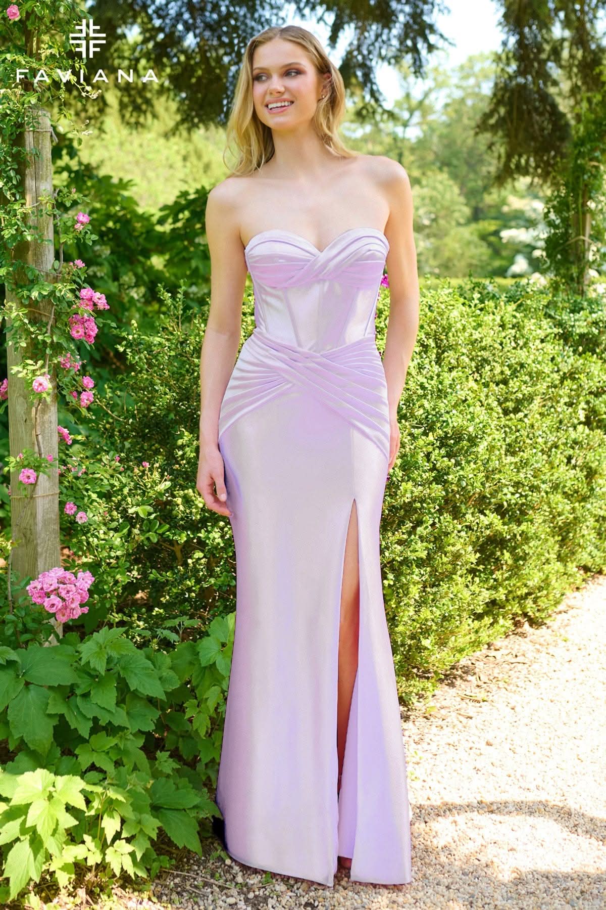 Faviana E11422 Long Fitted Formal Corset Slit Prom Dress The Dress Outlet Faviana E11422 Long Fitted Formal Corset Slit Prom Dress The Dress Outlet