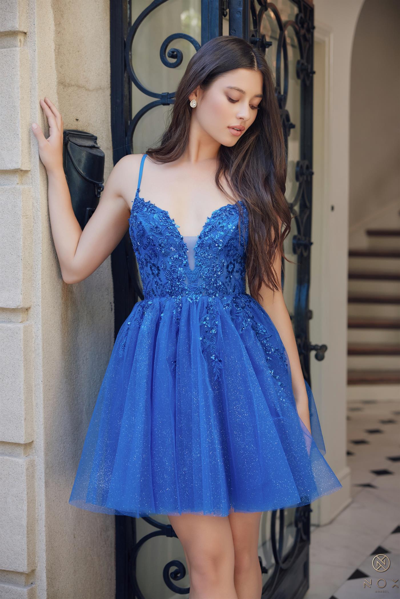 Nox Anabel E902 Short Cocktail Glitter Homecoming Dress
