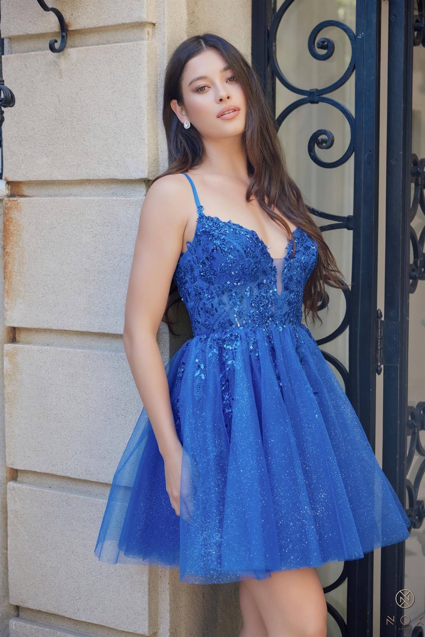 Nox Anabel E902 Short Cocktail Glitter Homecoming Dress