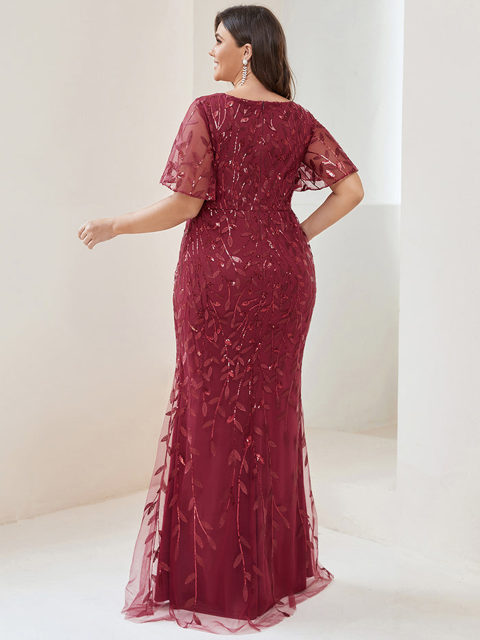 Burgundy 22 Formal Long Plus Size Dress Sale