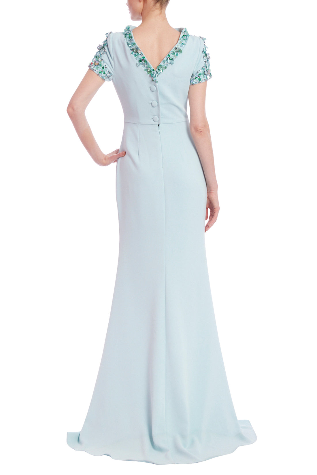 Badgley Mischka EG4056 Fitted Formal Long Dress