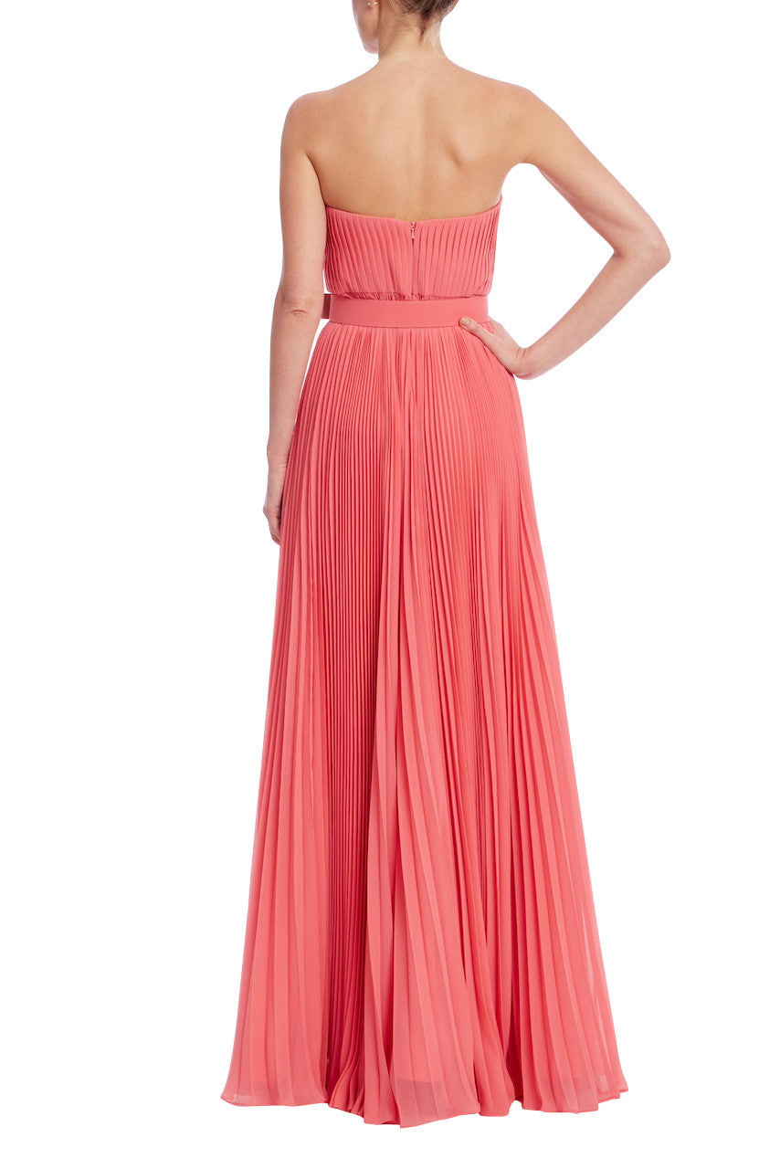 Strapless Curved Neck Floor-Length Chiffon Formal A-Line Badgley Mischka EG4559