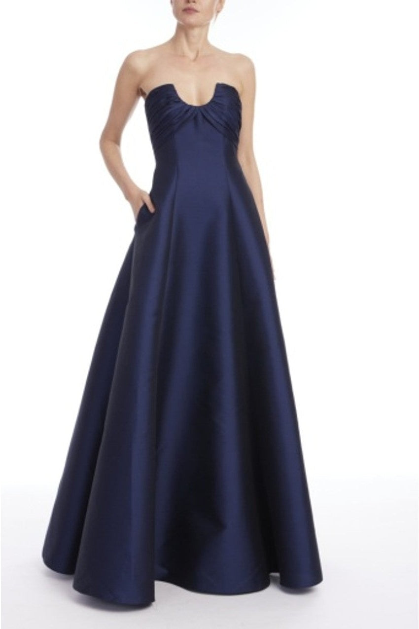Badgley Mischka EG4661 Long Satin Formal Gown