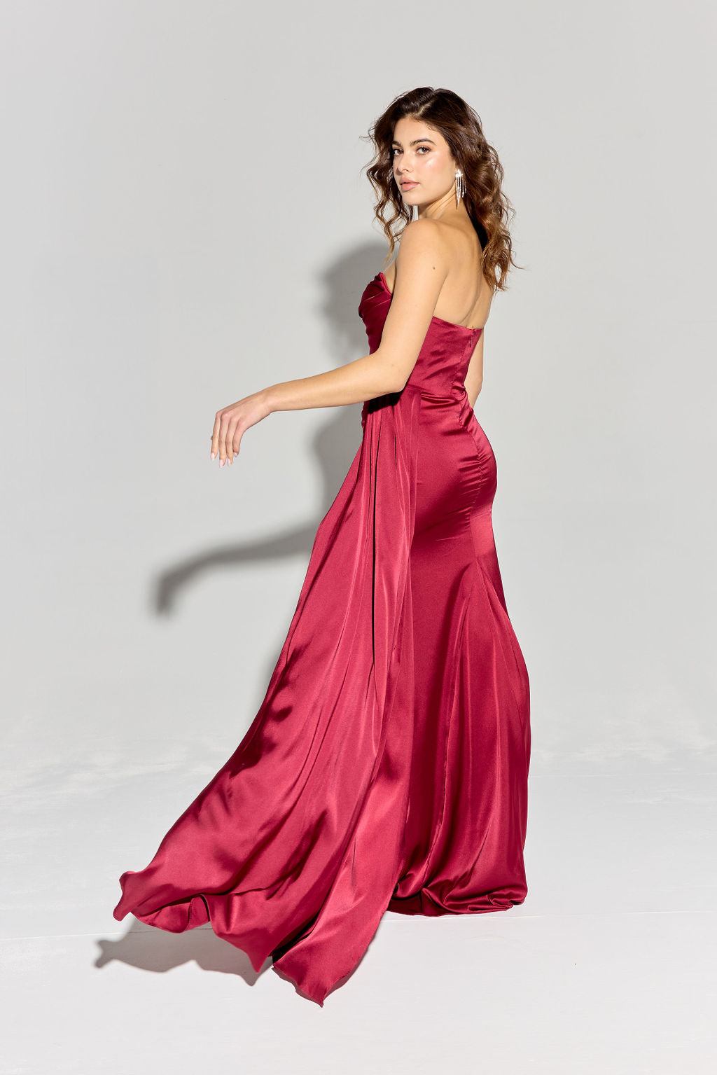 Prom Dresses Long Slit Formal Evening Prom Dress Eureka Fashion EK118 Burgundy
