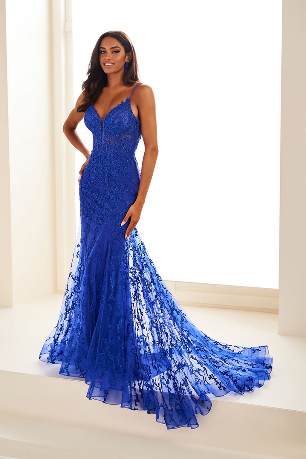 Ellie Wilde EW35010 Glitter Long Formal Prom Dress