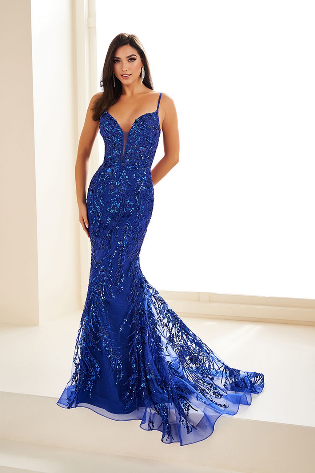Ellie Wilde EW35039 Fitted Formal Glitter Prom Long Gown