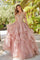 Prom Dresses Prom Long Ball Gown Layered Glitter Formal Dress Dusty Rose/Gold