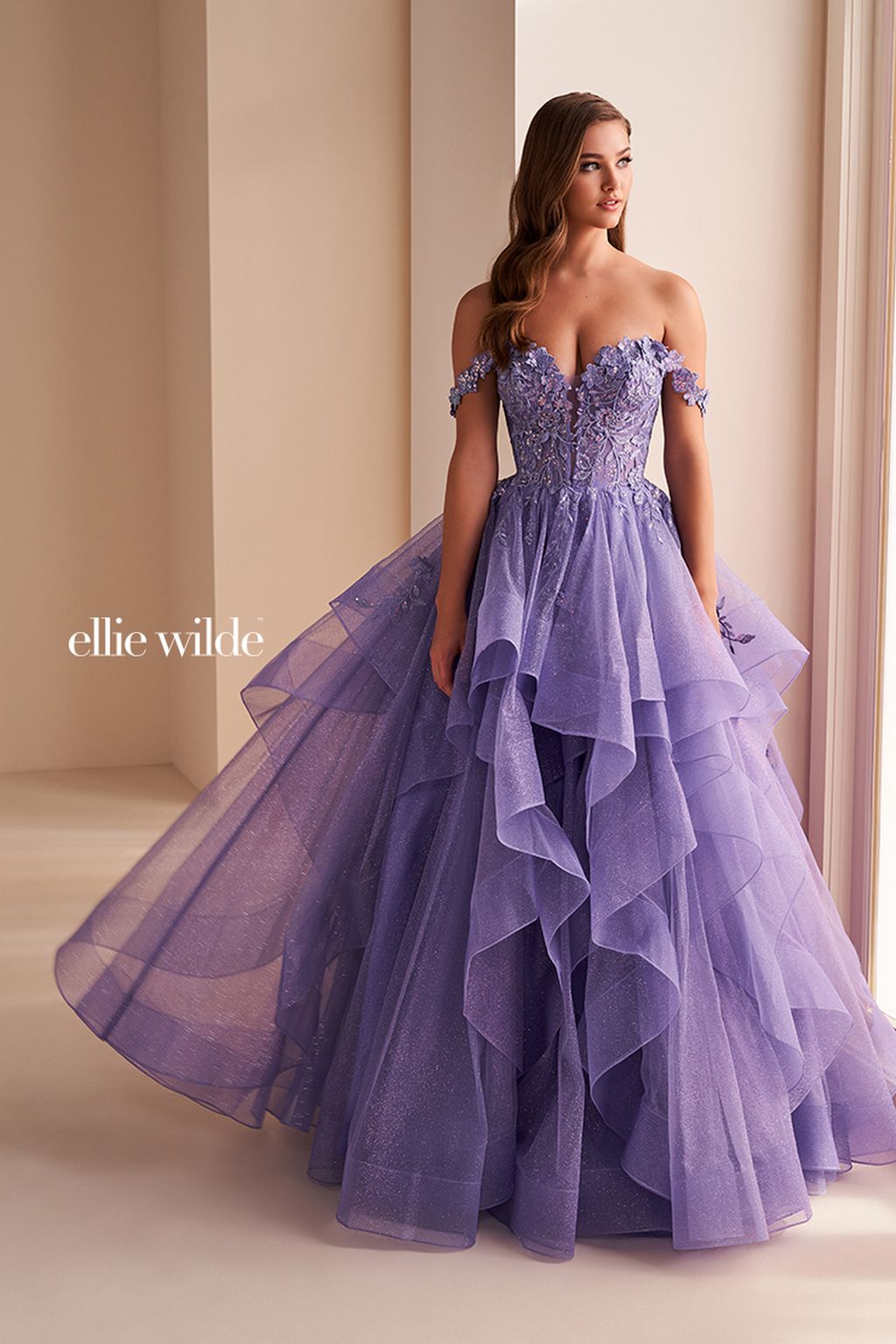 open lace back dress Primavera 4507 Size 4 Midnight Ruffled Prom Dress – Glass Slipper Formals