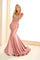 Prom Dresses Long Formal Lace Mermaid Prom Dress Rose Gold