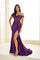 Prom Dresses Long Slit Formal Mermaid Evening Prom Dress Dark Purple