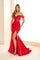 Prom Dresses Long Sequin  Slit Formal Mermaid Prom Dress Red