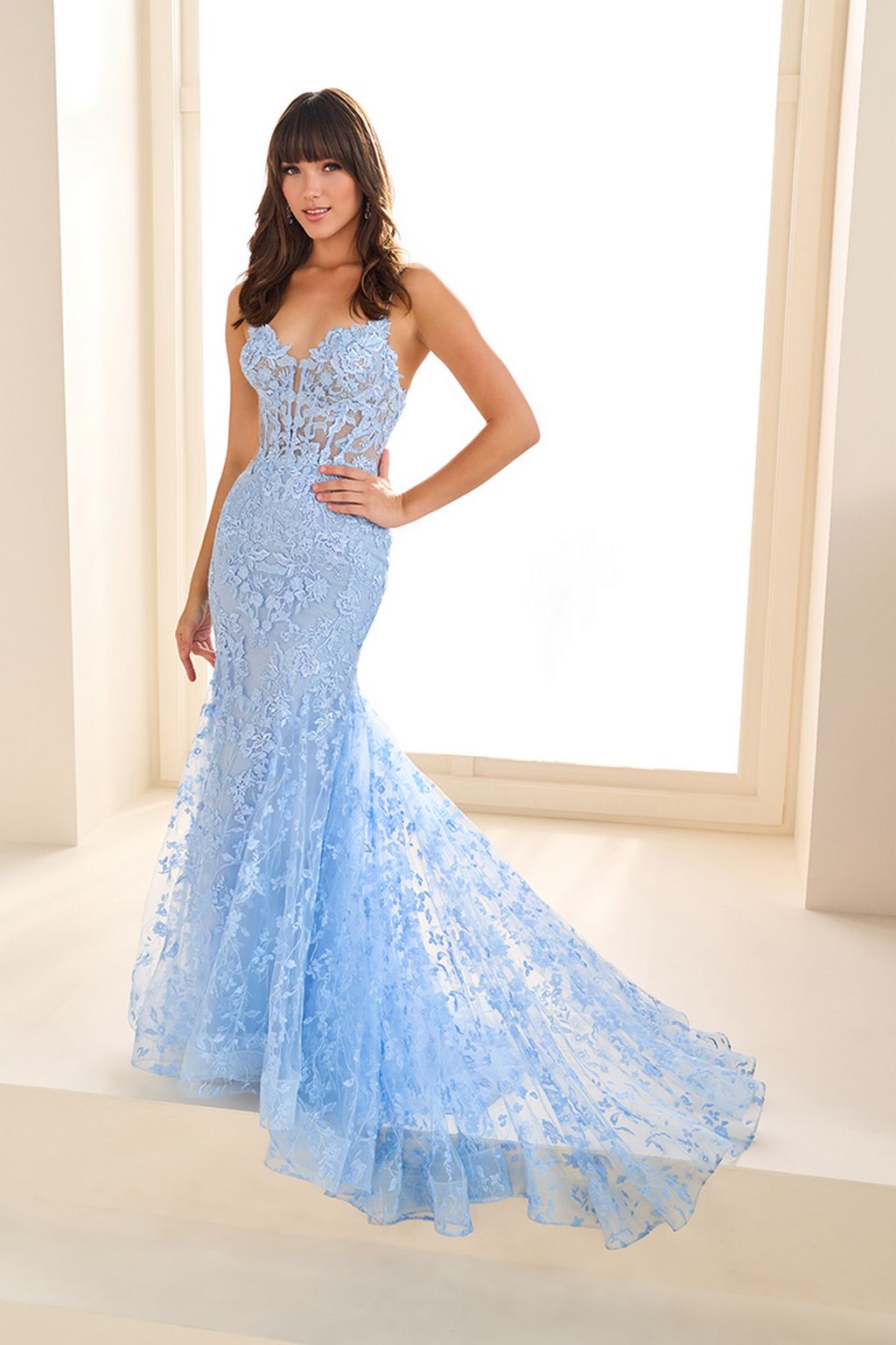 Prom Dresses Glitter Long Evening Formal Prom Dress Light Blue