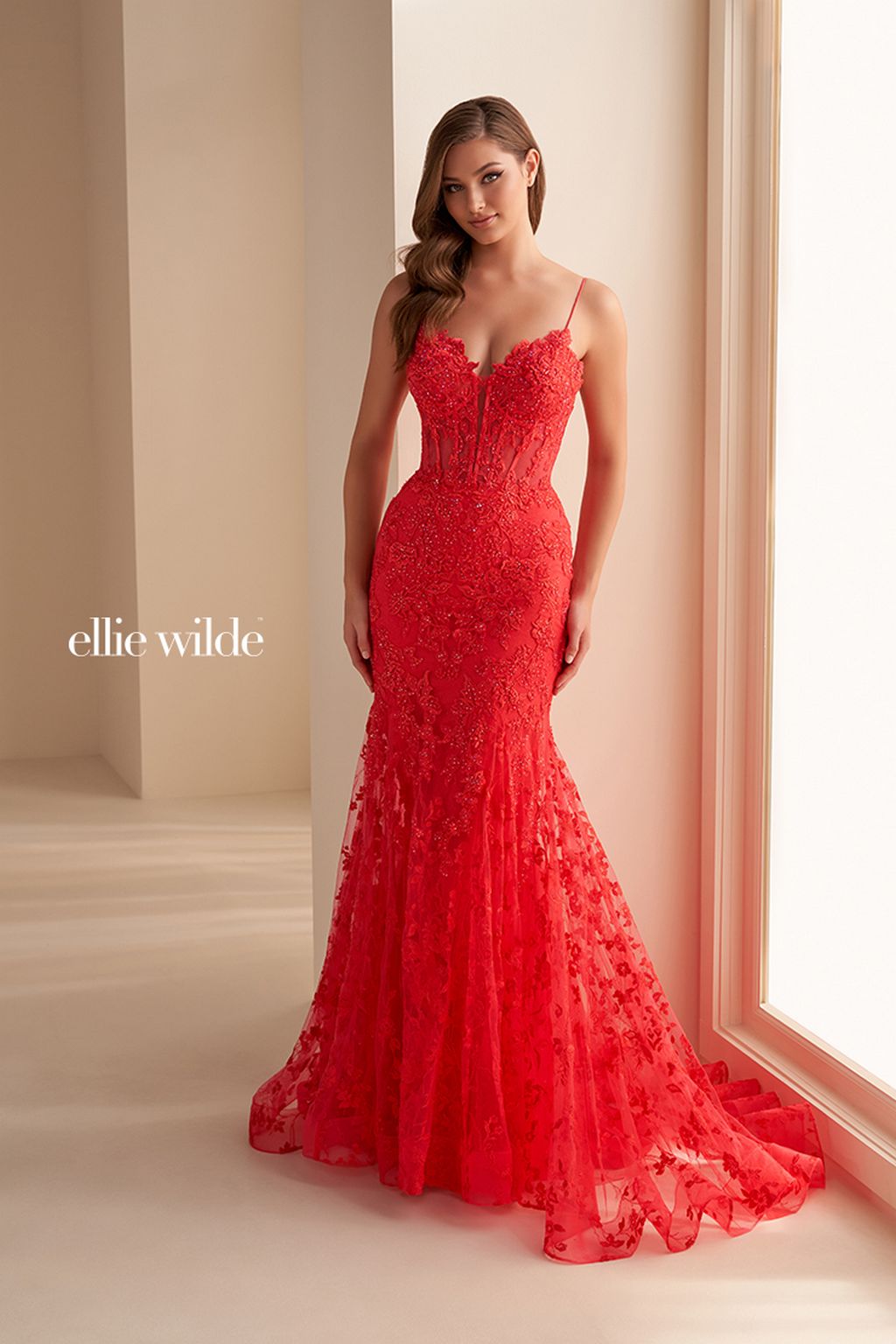 Ellie Wilde EW36008 Glitter Long Evening Formal Prom Dress