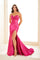 Prom Dresses Beaded Long Slit Formal Prom Dress Magenta