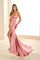 Prom Dresses Beaded Long Slit Formal Prom Dress Rose Gold