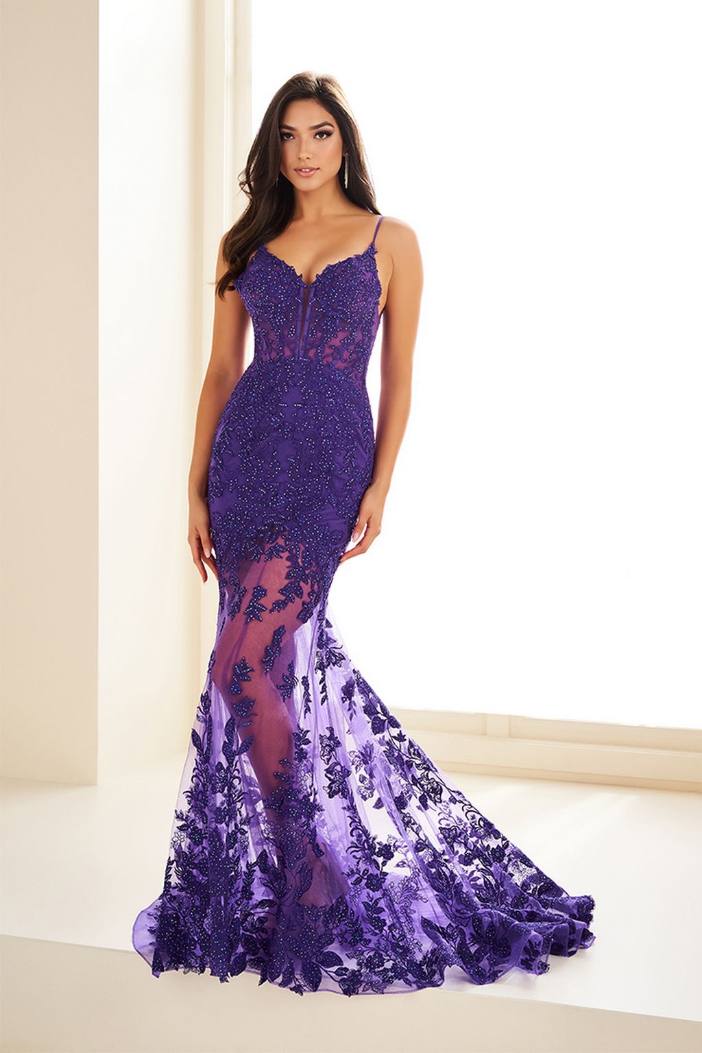 Ellie Wilde EW36014 Long Mermaid Gown Glitter Formal Prom Dress