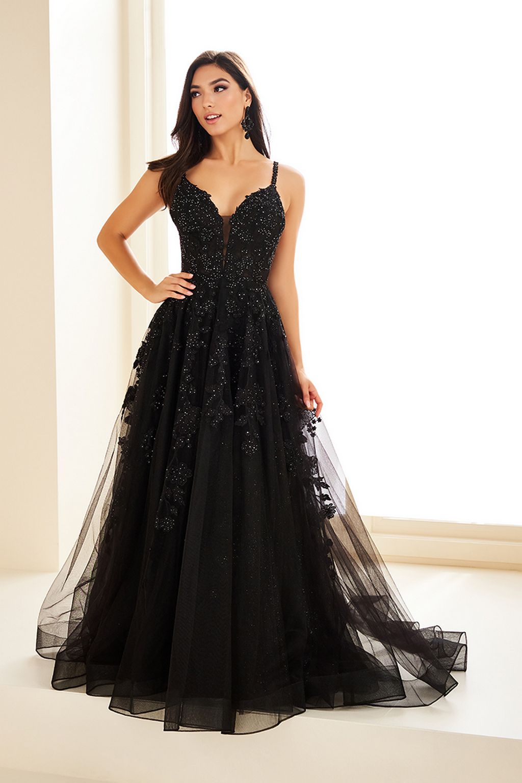 Ellie Wilde EW36015 A Line Formal Long Glitter Prom Dress