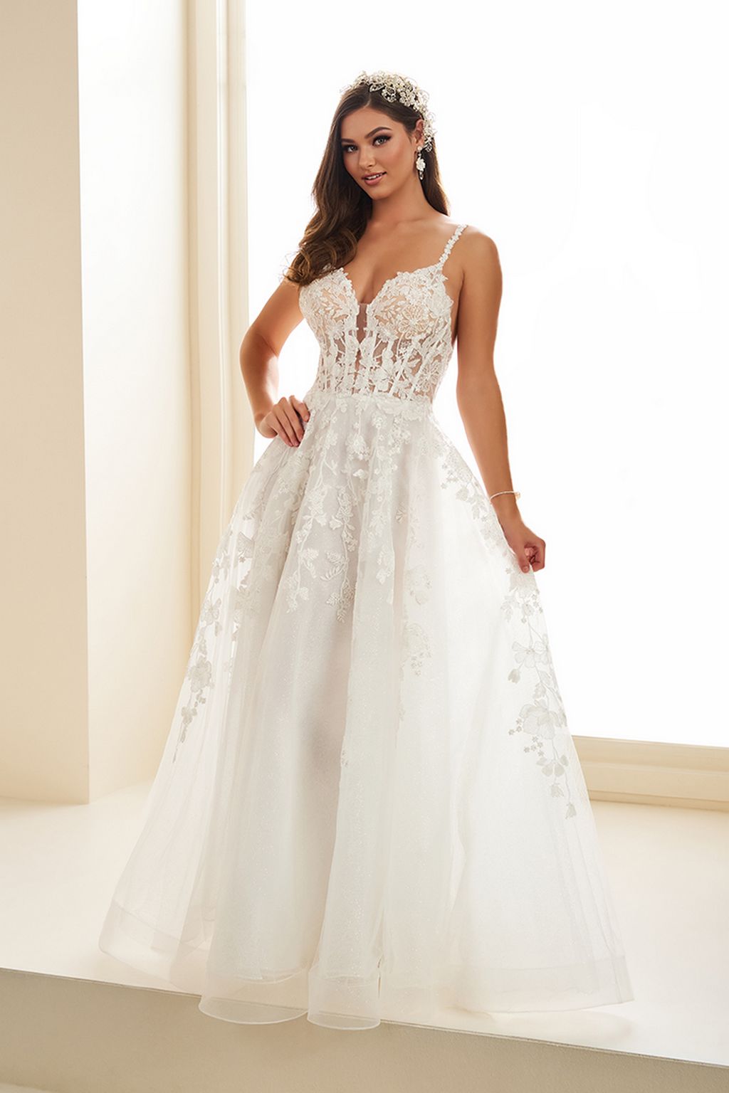 Ellie Wilde EW36015 A Line Formal Long Glitter Prom Dress