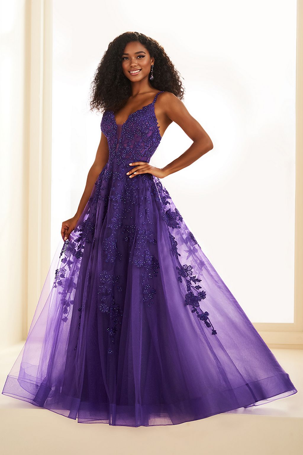 Ellie Wilde EW36015 A Line Formal Long Glitter Prom Dress