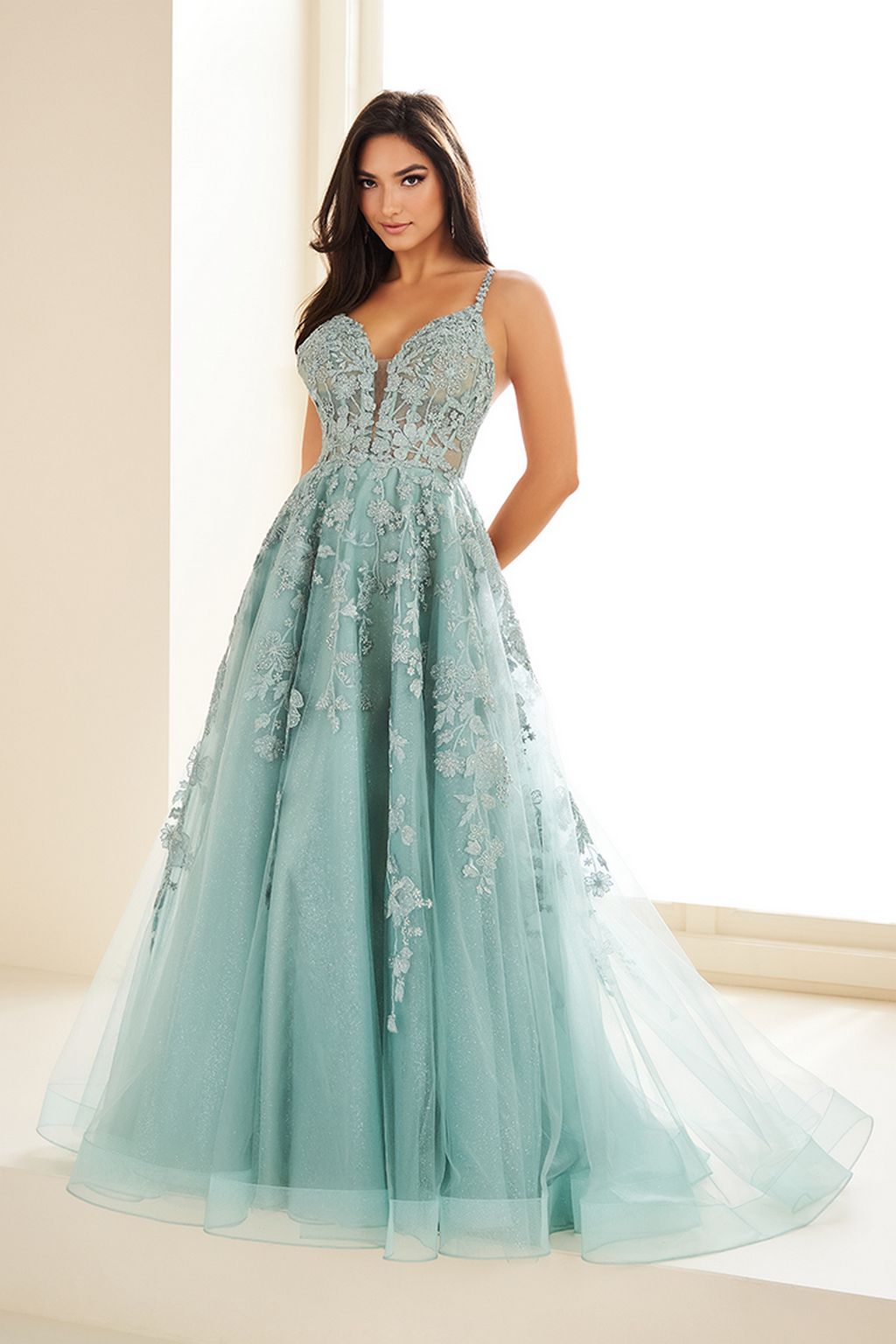 Prom Dresses A Line Formal Long Glitter Prom Dress Sage