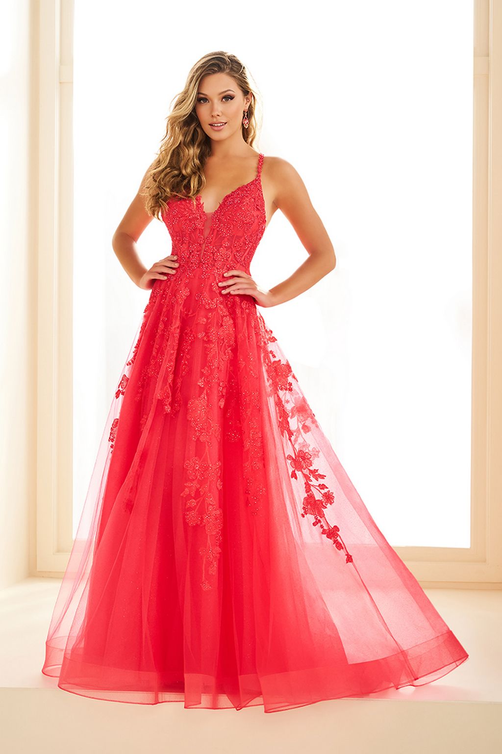 Ellie Wilde EW36015 A Line Formal Long Glitter Prom Dress