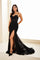 Prom Dresses Long Slit Glitter Lace Formal Fit Prom Dress Black