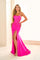 Prom Dresses Long Slit Mermaid Corset Bodice Formal Prom Dress Hot Pink