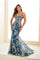 Prom Dresses Sequin Long Glitter Mermaid Formal Prom Dress Teal/Multi