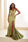 Prom Dresses Long Slit Formal Pleated Prom Dress Matcha