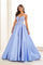Prom Dresses Ball Gown Beaded Sequin Long Formal Prom Dress Blue Hydrangea