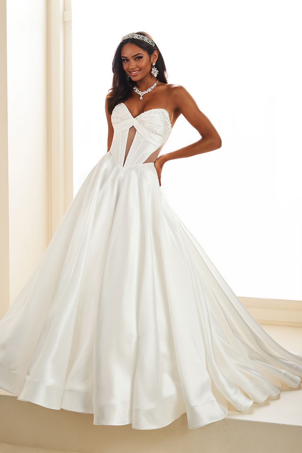 Ellie Wilde EW36025 Ball Gown Beaded Sequin Long Formal Prom Dress