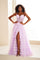 Prom Dresses Long High Slit A Line Ruffle Formal Prom Dress Lilac