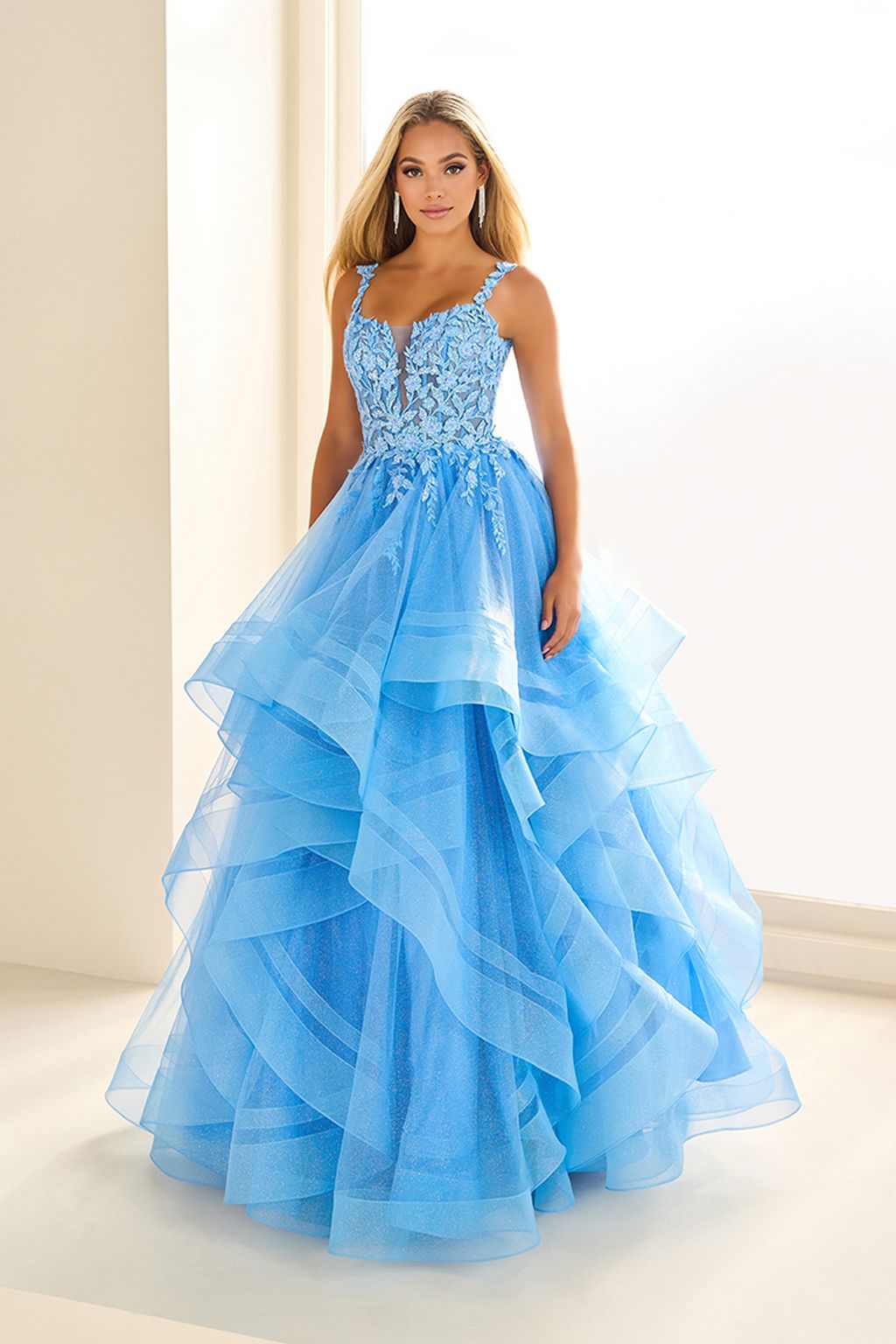 Ellie Wilde EW36035 Long Glitter Ball Gown Formal Prom Dress The Dress Outlet Ellie Wilde EW36035 Long Glitter Ball Gown Formal Prom Dress The Dress Outlet