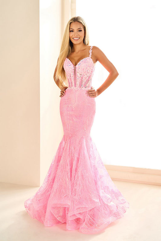 Prom Dresses Sequin Prom Long Formal Evening Dress Flamingo Pink