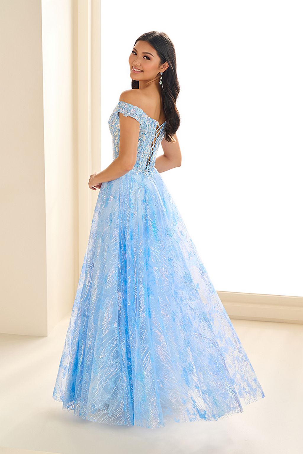 Ellie Wilde EW36039 A Line Sequin Gown Formal Prom Dress