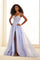 Prom Dresses A Line Formal Long Sequin Prom Dress Blue Hydrangea