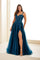 Prom Dresses A Line Formal Long Sequin Prom Dress Dark Teal