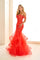 Prom Dresses Ruffle Long Gown Mermaid Formal Sequin Prom Dress Papaya