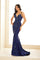 Prom Dresses Long V Neck Formal Mermaid Prom Dress Navy Blue