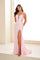 Prom Dresses Beaded Slit Long Formal Mermaid Prom Dress Sakura Pink