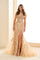 Prom Dresses Floral Long Glitter Formal Prom Dress Gold