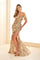Prom Dresses Sequin Prom Formal Slit Long Evening Dress Gold/Silver