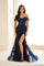 Prom Dresses Sequin Long Formal Metallic Mermaid Prom Dress Navy Blue