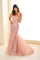 Prom Dresses Long Glitter Lace Formal Prom Dress Dusty Rose