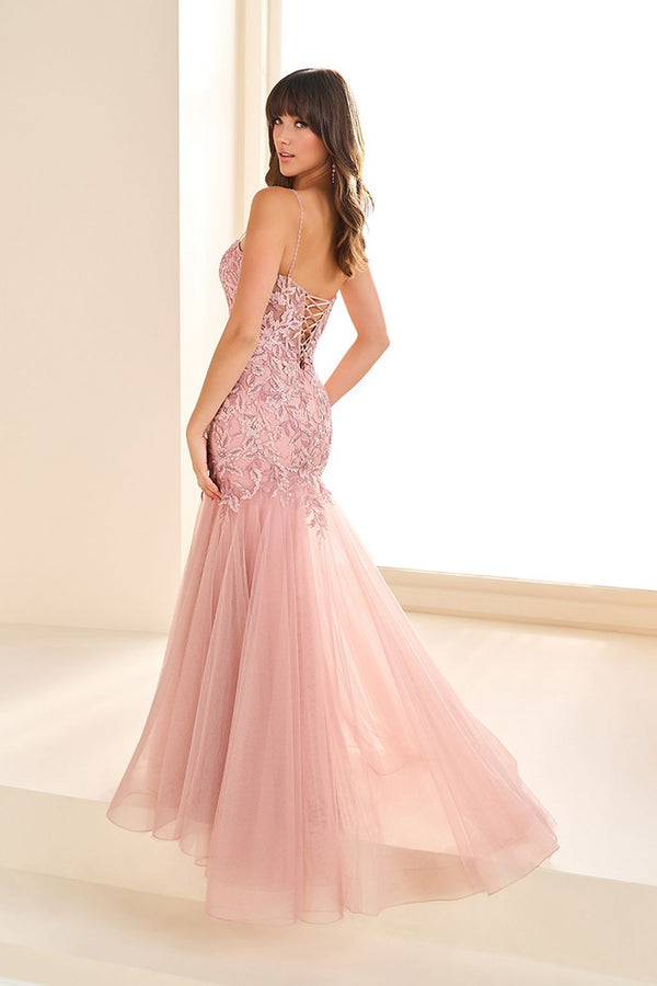 Prom Dresses Long Glitter Lace Formal Prom Dress Dusty Rose